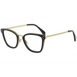 Celine Women's Eyeglasses CL50002U CL/50002/U Full Rim Optical Frame - Black/Gold   001 - Lens 51 Bridge 21 Temple 140mm
