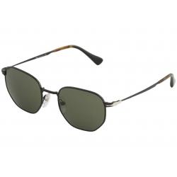 Persol Men's PO2446S PO/2446/S Fashion Square Sunglasses - Black/Green   1078/31 - Lens 52 Bridge 20 Temple 145mm