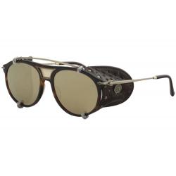 Matsuda Men's M2031 M/2031 Fashion Pilot Sunglasses - Matte Dark Tortoise/Brown Gold Mirror   MDT - Lens 54 Bridge 17 Temple 145mm