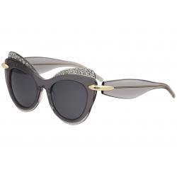 Pomellato Women's PM0002S PM/0002/S Fashion Cat Eye Sunglasses - Grey - Lens 51 Bridge 19 Temple 140mm