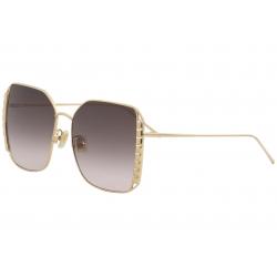 Boucheron Women's BC0042S BC/0042/S Fashion Square Sunglasses - Gold - Lens 58 Bridge 17 Temple 140mm