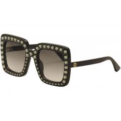Gucci Women's GG0148S GG/0148/S Fashion Sunglasses - Black - Lens 53 Bridge 25 Temple 140mm