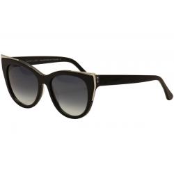 Thierry Lasry Women's Epiphany Cat Eye Fashion Sunglasses - Black Silver/Blue Gradient   701  - Lens 55 Bridge 17 Temple 140mm