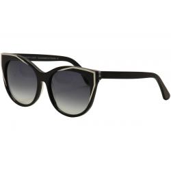 Thierry Lasry Women's Polygamy Fashion Cat Eye Sunglasses - Black Silver/Blue Gradient   701 -  Lens 59 Bridge 18 Temple 140mm