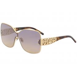 Pomellato Women's PM0044S PM/0044/S Fashion Shield Sunglasses - Rose Gold Havana/Violet/Gold Gradient Bronze   001 - Lens 99 Bridge 0 Temple 145mm