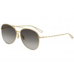Elie Saab Women's ES008S ES/008/S RHL5B Gold Fashion Pilot Sunglasses 59mm - Gold/Grey Gradient   RHL5B - Lens 59 Bridge 14 B 50.9 ED 63.4 Temple 140mm