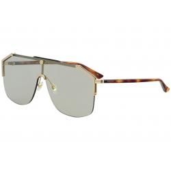 Gucci Men's GG0291S GG/0291/S Fashion Shield Sunglasses - Gold Havana/Light Grey Gold Mirror   005 - Lens 99 Bridge 00 Temple 140mm
