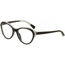 Alain Mikli Women's Eyeglasses A03076 A0/3076 Cat Eye Full Rim Optical Frame - Black/White   003 - Lens 54 Bridge 18 Temple 140mm