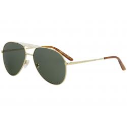 Gucci Men's GG0242S GG/0242/S Fashion Pilot Sunglasses - Gold/Green   003 - Lens 59 Bridge 15 Temple 145mm