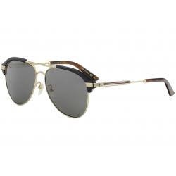 Gucci Men's GG0288SA GG/0288/SA Fashion Pilot Sunglasses - Blue Gold/Silver Mirror  005 -  Lens 60 Bridge 14 Temple 150mm (Asian Fit)