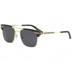 Gucci Men's GG0287S GG/0287/S Fashion Square Sunglasses - Black Gold/Grey   001 -  Lens 52 Bridge 18 Temple 150mm