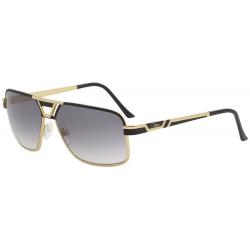 Cazal Men's 9071 Retro Pilot Sunglasses - Matte Black Gold/Grey Gradient   001 - Lens 61 Bridge 15 Temple 140mm