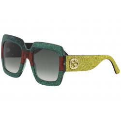 Gucci Women's Urban Collection GG0102S GG/0102/S Sunglasses - Green Red Gold/Green Gradient   006 -  Lens 54 Bridge 25 Temple 145mm