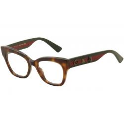 Gucci Women's Eyeglasses GG0060O GG/0060O Full Rim Optical Frame - Havana/Green/Red Transparent   002 - Lens 49 Bridge 19 Temple 140mm