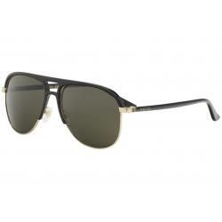 Gucci Women's GG0292S GG/0292/S Fashion Pilot Sunglasses - Black Gold/Grey   001 - Lens 60 Bridge 16 Temple 140mm