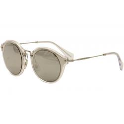 Miu Miu Women's SMU51S SMU/51S Fashion Sunglasses - Crystal Silver/Silver Grey Mirror   1BC 2B0 - Lens 49 Bridge 23 Temple 140mm