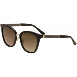 Jimmy Choo Women's Fabry/S Fashion Cat Eye Sunglasses - Black/Gold/Glitter/Brown Gradient   FA3/J6 - Lens 53 Bridge 19 Temple 140mm