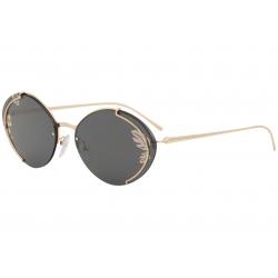 Prada Women's SPR60U SPR/60U Fashion Oval Sunglasses - Pink Gold/Grey Rose Gold Floral Print   SVF/238 - Lens 63 Bridge 17 Temple 140mm
