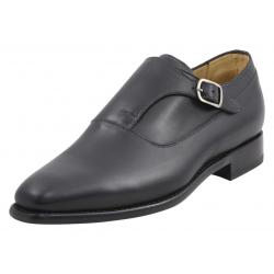 Mezlan Platinum Men's Algar Memory Foam Leather Monk Strap Loafers Shoes - Black - 10 D(M) US