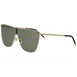 Saint Laurent Women's New Wave SL1 SL/1 Fashion Shield Sunglasses - Gold/Green   004 - Lens 99 Bridge 0 Temple 140mm