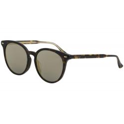 Gucci Women's GG0195SK GG/0195/SK Fashion Round Sunglasses - Havana/Blue Gold Mirror   002 - Lens 55 Bridge 18 Temple 150mm
