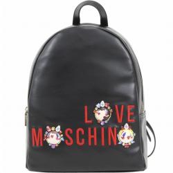 Love Moschino Women's Embroidered & Jeweled Logo Book Bag Backpack - Black - 13H x 10.5L x 5D in