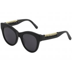 Stella McCartney Women's SC0064S SC/0064/S Fashion Cat Eye Sunglasses - Black/Gold   001 - Lens 51 Bridge 21 Temple 140mm