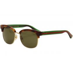 Gucci Men's GG0056S GG0056/S Sunglasses - Havana/Green/Red/Gold Details/Brown 003 - Lens 54 Bridge 18 Temple 145mm