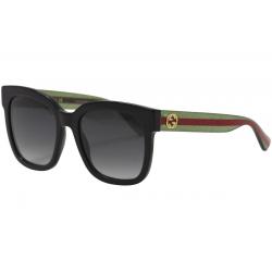 Gucci Women's GG0034S GG/0034/S Sunglasses - Black Green Glitter Red/Gray Gradient   002 - Lens 54 Bridge 20 Temple 140mm