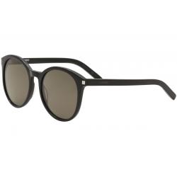 Saint Laurent Women's Classic 6 Oval Sunglasses - Black/Smoke Gray Glass Mirror   002  - Lens 54 Bridge 19 Temple 140mm