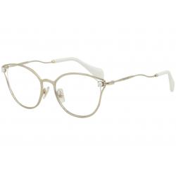 Miu Miu Women's Eyeglasses VMU53Q VMU/53Q ZVN1O1 Pale Gold Optical Frame 52mm - Pale Gold   ZVN1O1 - Lens 52 Bridge 18 B 43.2 ED 56.5 Temple 145mm