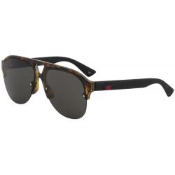 Gucci Men's GG0170S GG/0170/S Fashion Pilot Sunglasses - Havana/Grey   003 - Lens 59 Bridge 13 Temple 145mm