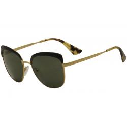 Prada Women's SPR51T SPR/51T Square Sunglasses - Antique Gold Black/Green Polarized Lens   LAX/5X1  - Lens 56 Bridge 17 Temple 140mm