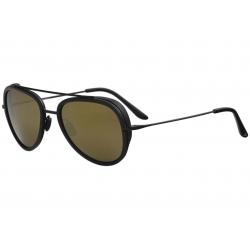 Vuarnet Men's Edge Pilot VL1614 VL/1614 Stainless Steel Sunglasses - Matte Black/Pure Brown Gold Mirror   0002 - Lens 54 Bridge 18 Temple 145mm
