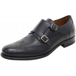 Mezlan Men's Coruna Dressy Double Monk Strap Loafers Shoes - Black - 9.5 D(M) US
