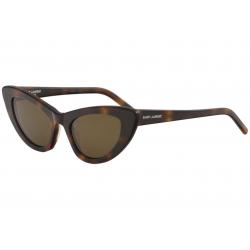 Saint Laurent Women's Lily SL213 SL/213 006 Havana Cat Eye Sunglasses 52mm - Havana/Brown Mirrored   006 - Lens 52 Bridge 21 Temple 145mm