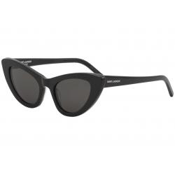 Saint Laurent Womens Lily SL213 SL/213 001 Black Fashion Cat Eye Sunglasses 52mm - Black/Grey Mirrored   001 - Lens 52 Bridge 21 Temple 145mm