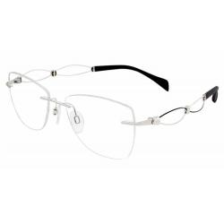 Charmant Line Art Women's Eyeglasses XL2104 XL/2104 Rimless Optical Frame - White   WP - Lens 52 Bridge 17 Temple 135mm