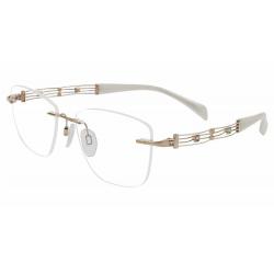 Charmant Line Art Women's Eyeglasses XL2107 XL/2107 Rimless Optical Frame - Gold White   GW - Lens 51 Bridge 17 Temple 135mm