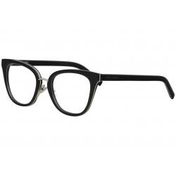 Saint Laurent Eyeglasses SL220 SL/220 Full Rim Optical Frame - Black/Silver   002 - Lens 51 Bridge 20 Temple 145mm