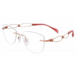 Charmant Line Art Women's Eyeglasses XL2105 XL/2105 Rimless Optical Frame - Rose Gold   RG - Lens 51 Bridge 17 Temple 135mm