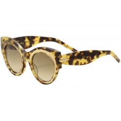 Pomellato Women's PM0007S PM/0007/S Fashion Sunglasses - Tortoise Tan Crystal Matte Gold/Brown Grad   001  - Lens 48 Bridge 24 Temple 140mm