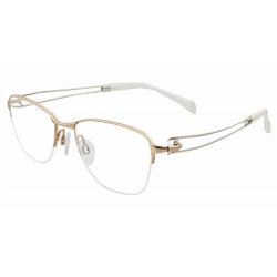 Charmant Line Art Women's Eyeglasses XL2118 XL/2118 Half Rim Optical Frame - Gold White   GW - Lens 50 Bridge 17 Temple 135mm