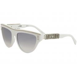 Moschino Women's MOS002/S MOS/002/S Fashion Square Sunglasses - White/Grey Gradient Silver Mirror   VK6IC - Lens 56 Bridge 18 B 45.5 ED 63.1 Temple 135mm