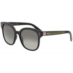 Prada Women's SPR05U SPR/05U Fashion Square Sunglasses - Black - Lens 53 Bridge 18 B 49.7 ED 59.5 Temple 140mm
