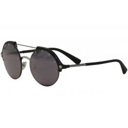 Versace Women's VE4337 VE/4337 Round Sunglasses - Black Silver Studs/Dark Gray Pink Mirror   GB1/5R  - Lens 53 Bridge 20 Temple 140mm