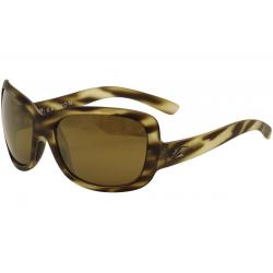 Kaenon Women's Avila 221 Polarized Fashion Sunglasses - Matte Brown Zebra/SR 91 Brown Gold Mirror   B12M  - Lens 59 Bridge 19 Temple 120mm