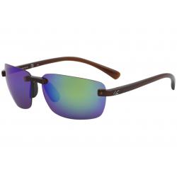 Kaenon Men's Coto Fashion Polarized Rectangle Sunglasses - Deep Brown Gun/Coastal Green Mirror   047DBDBGN  - Lens 62 Bridge 16 Temple 135mm