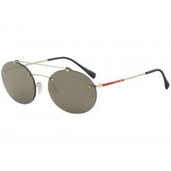 Prada Linea Rossa Men's SPS56T SPS/56T Fashion Oval Sunglasses - Pale Gold/Grey Gold Mirror   ZVN/4L0 - Lens 55 Bridge 18 Temple 145mm