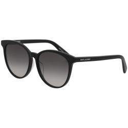 Saint Laurent Women's SL 204/K Fashion Square Sunglasses - Black/Grey Gradient   001 - Lens 57 Bridge 16 Temple 145mm